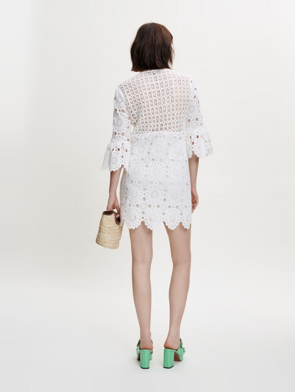 Maje Lace Eyelet Dress Straight guipure dress NWT SZ 36 - Picture 2 of 8